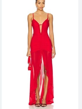 Runaway The Label Kiata Maxi Dress in Cherry